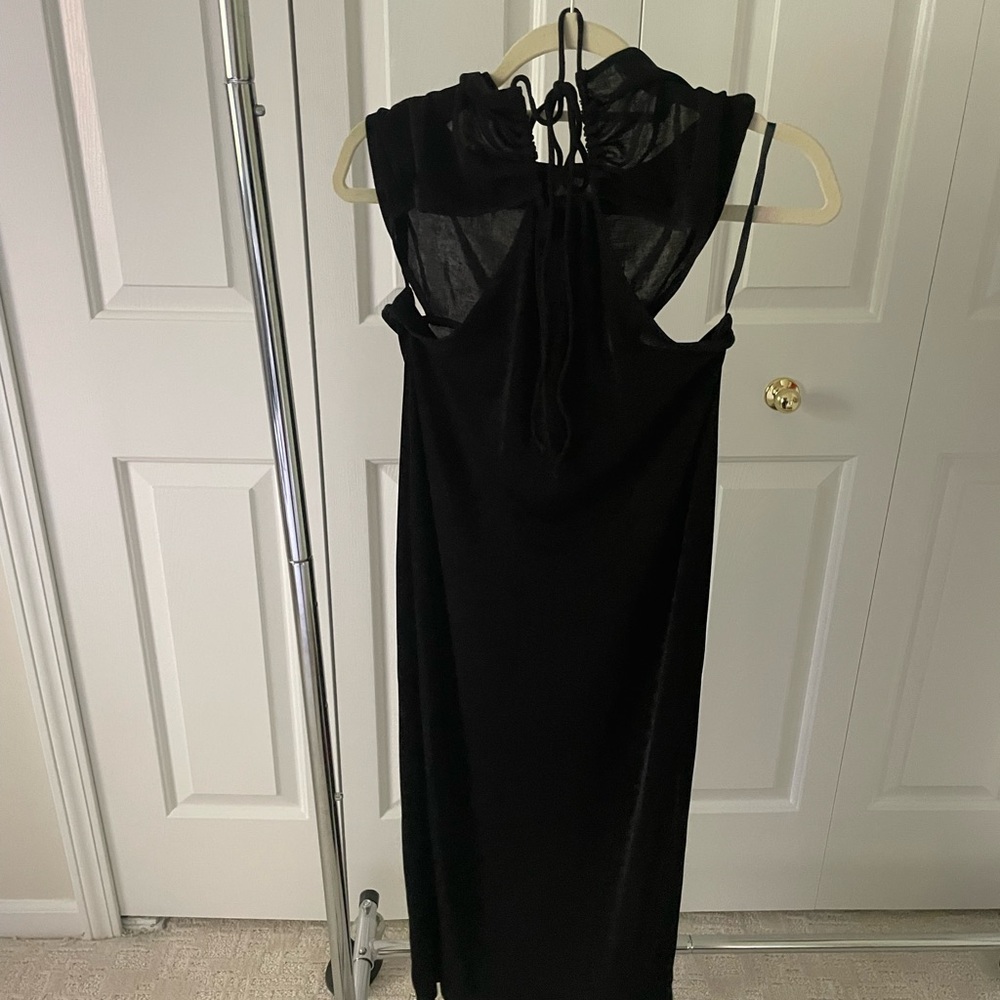 Black cut out dress midi style